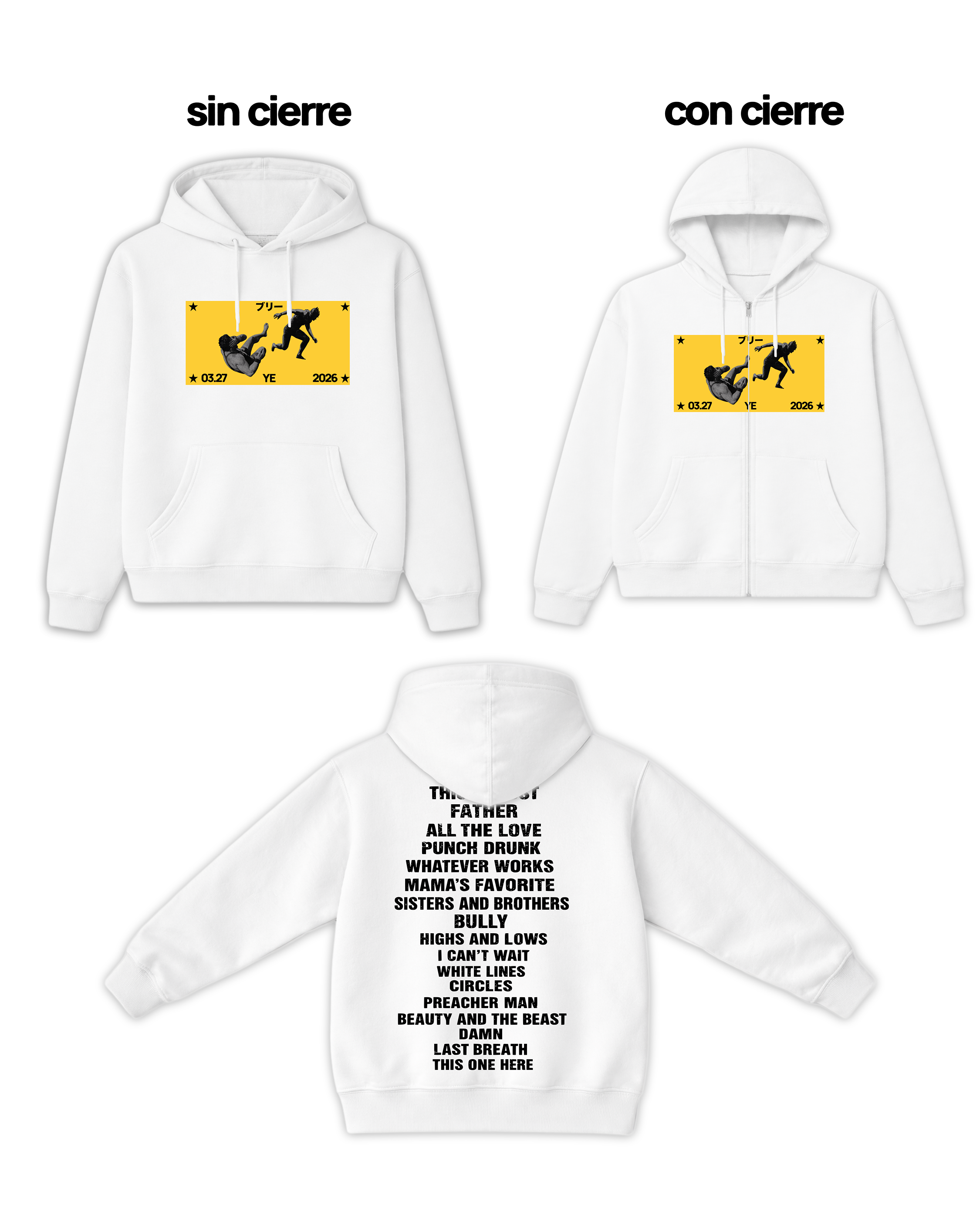 Ye Bully Set List Hoodie