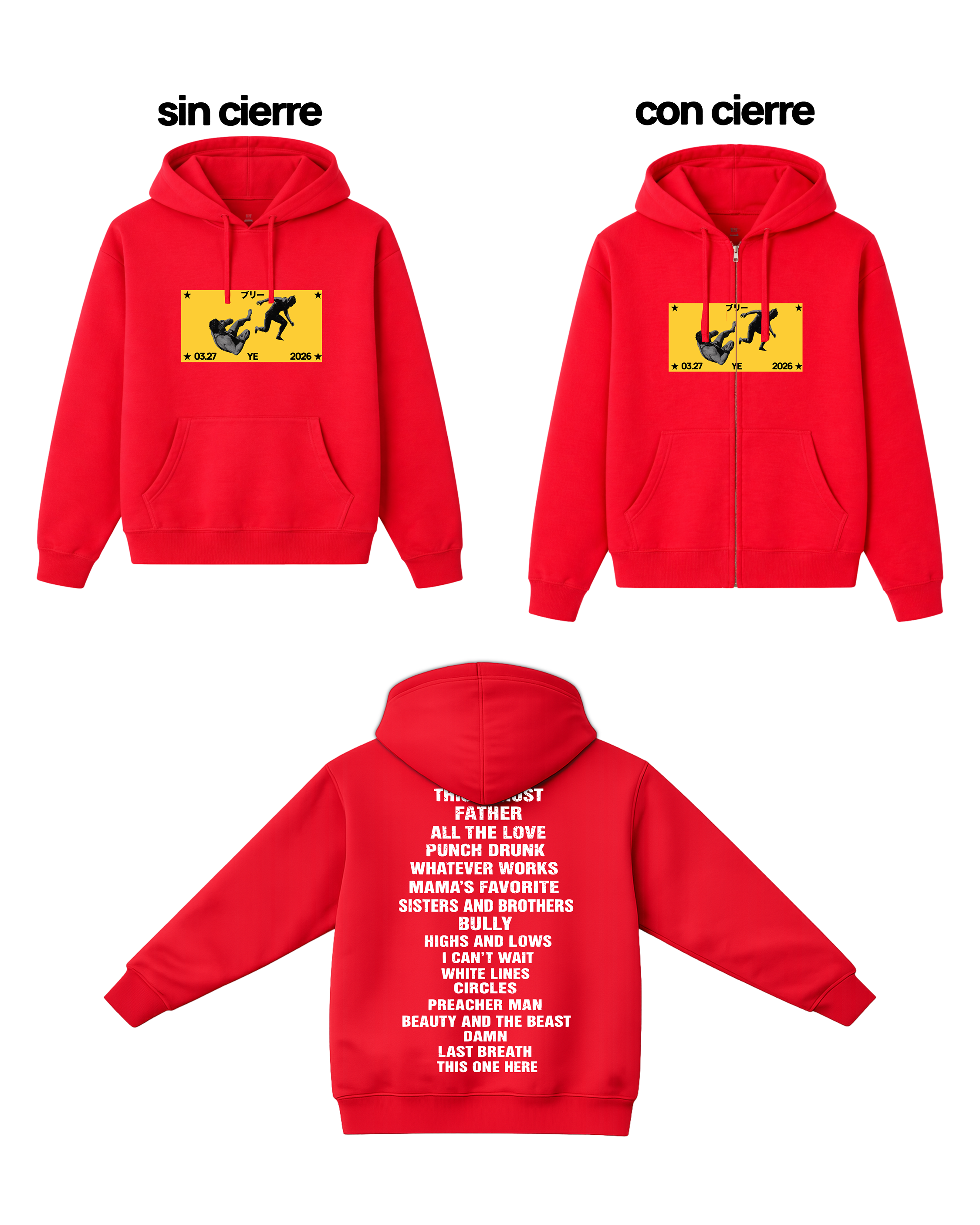 Ye Bully Set List Hoodie