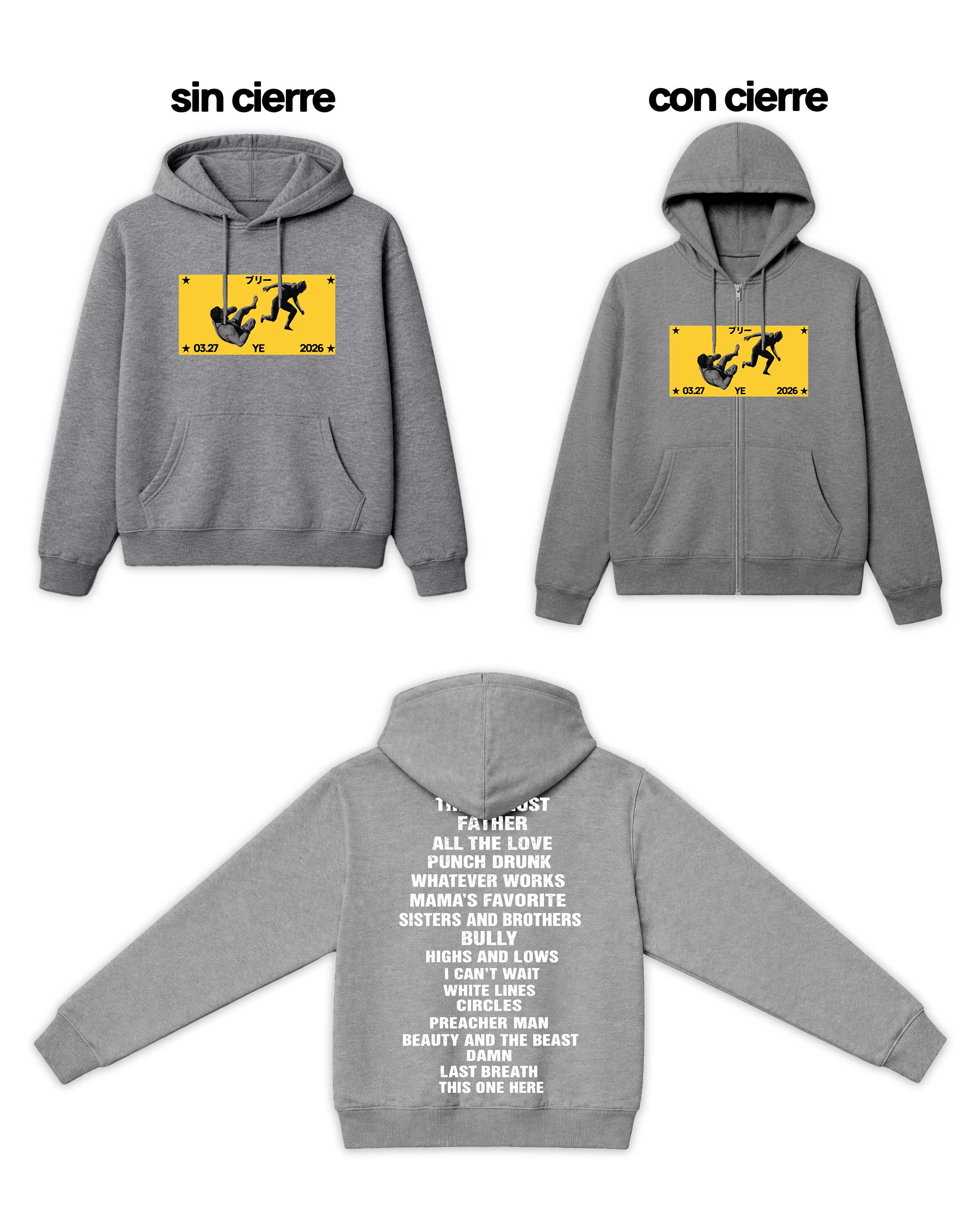 Ye Bully Set List Hoodie