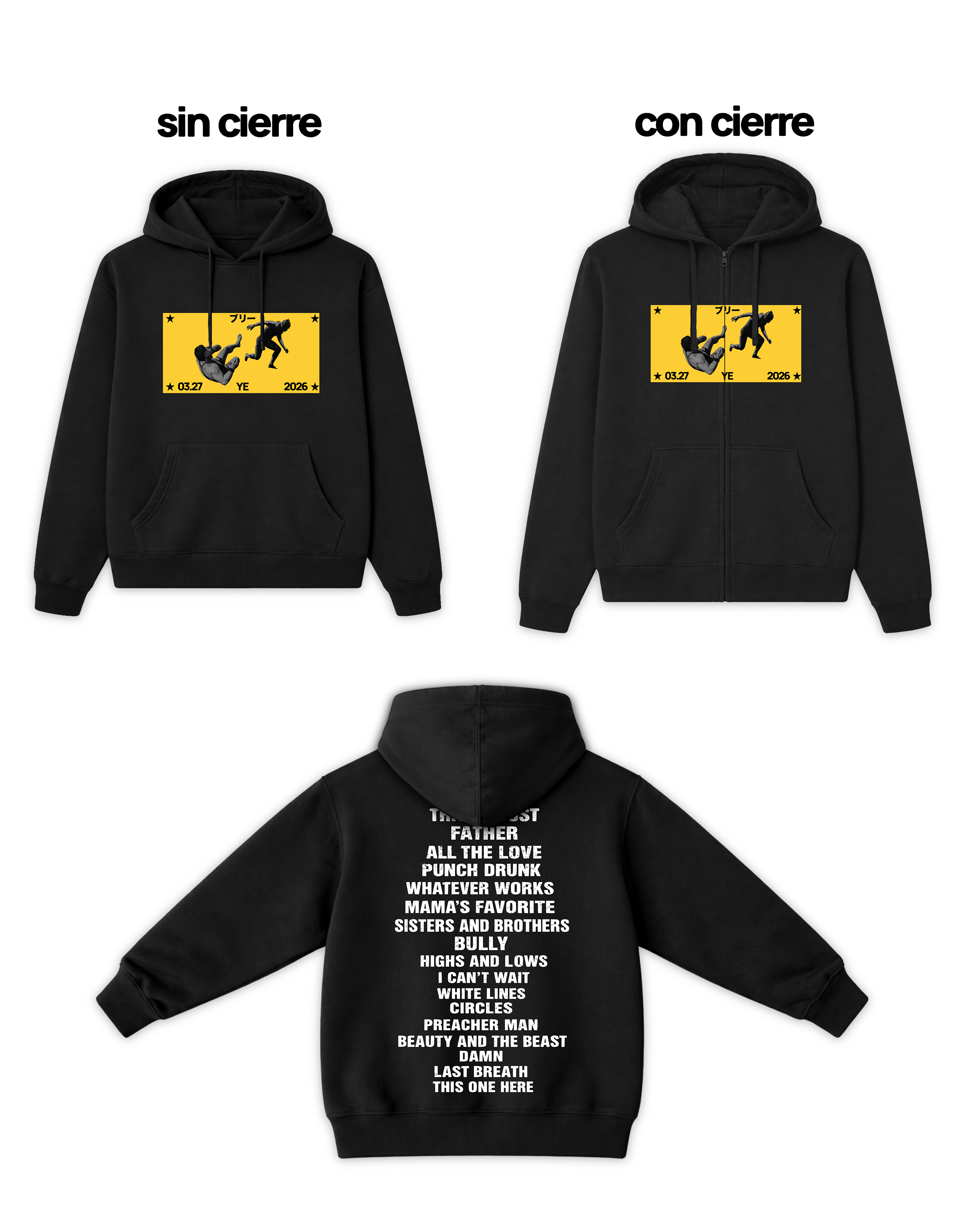 Ye Bully Set List Hoodie