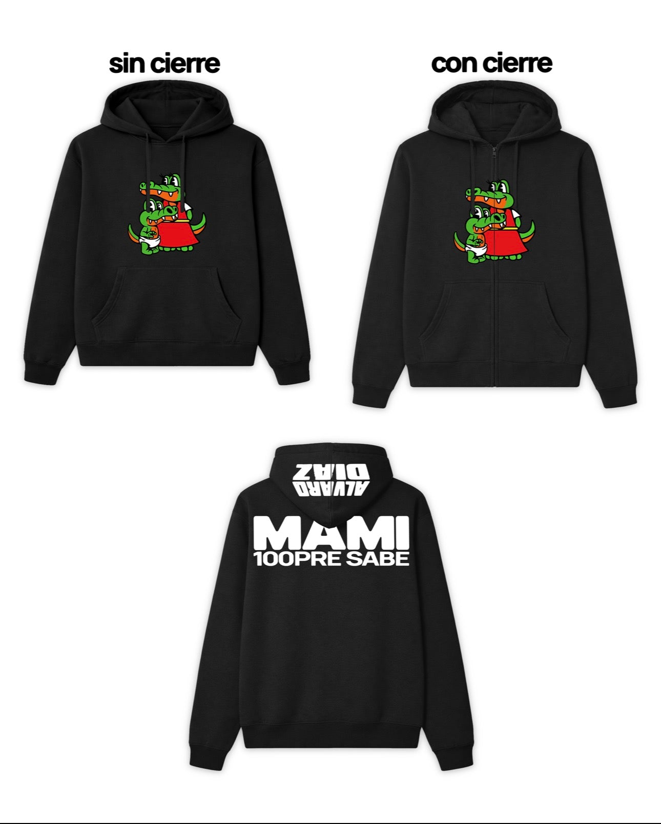 Álvaro Díaz Mami100presabe Hoodie Negra